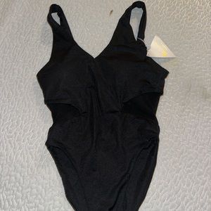 Buff bunny one piece mesh black swimsuit. Size S. NWT